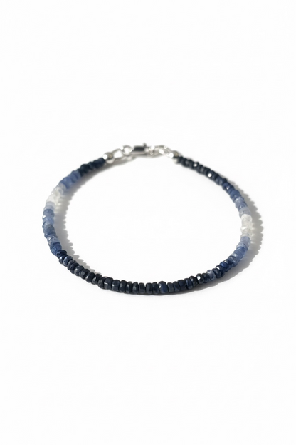 Adjustable Faceted Blue Sapphire Bracelet