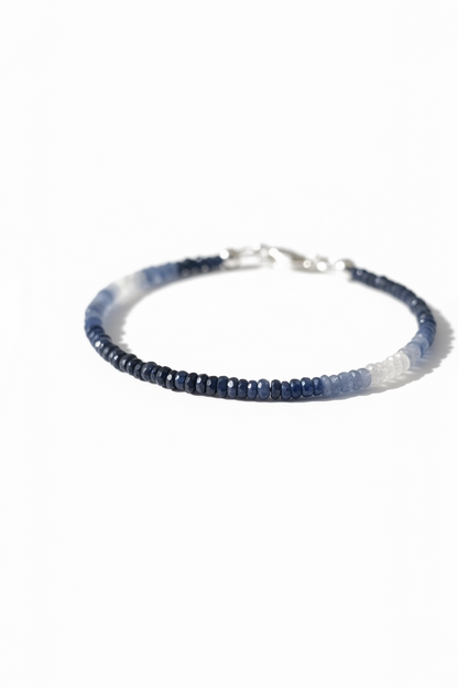 Adjustable Faceted Blue Sapphire Bracelet