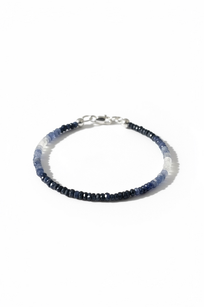 Adjustable Faceted Blue Sapphire Bracelet
