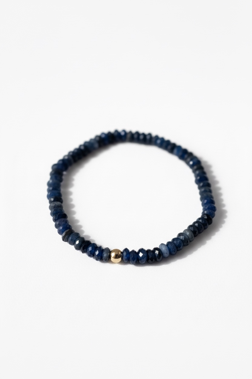 Faceted Dark Kyanite Stretch Bracelet