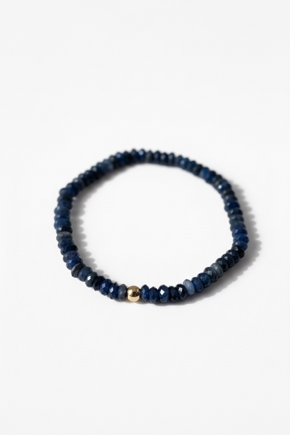 Faceted Dark Kyanite Stretch Bracelet