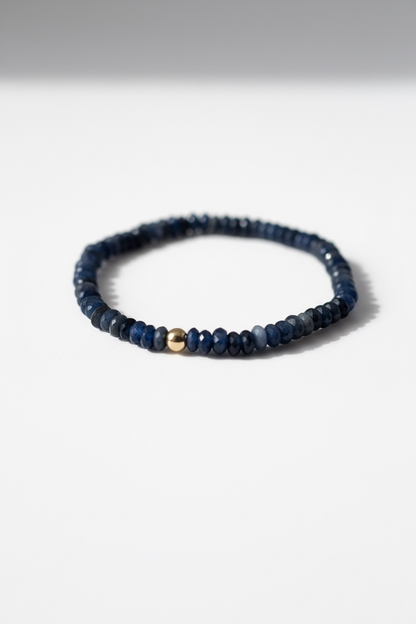 Faceted Dark Kyanite Stretch Bracelet