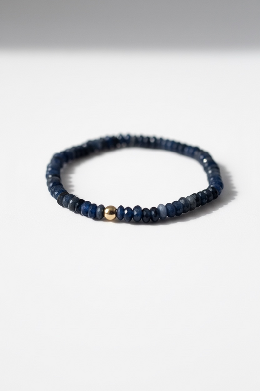 Faceted Dark Kyanite Stretch Bracelet