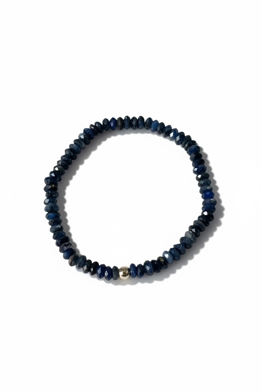 Faceted Dark Kyanite Stretch Bracelet