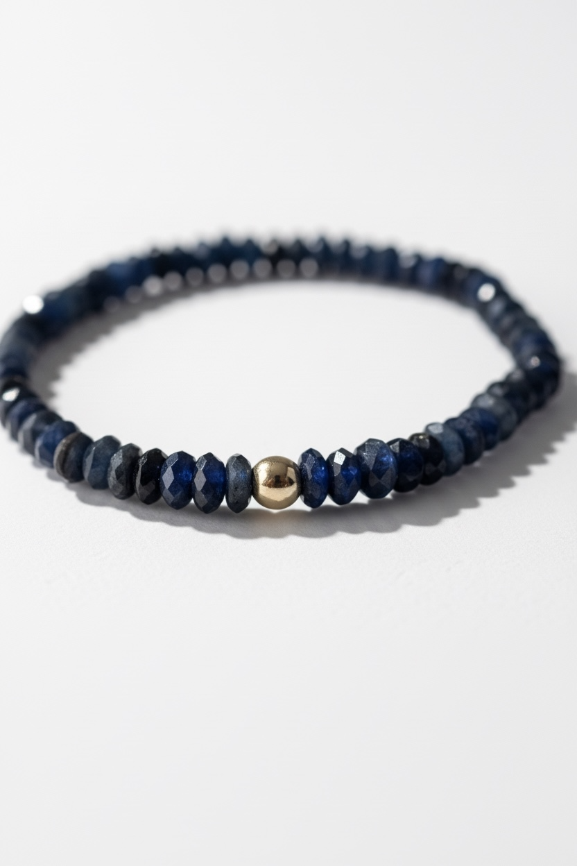 Faceted Dark Kyanite Stretch Bracelet