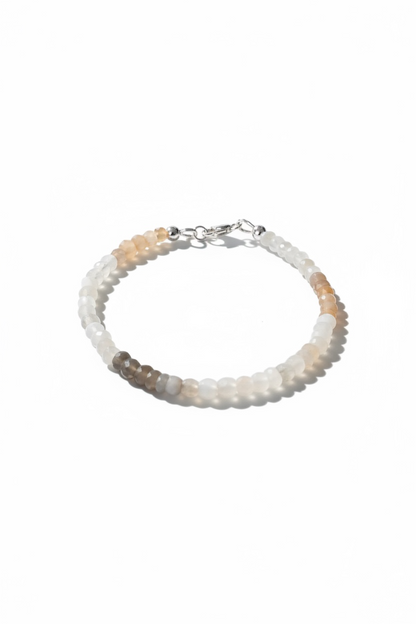 Adjustable Faceted Multi Moonstone Bracelet