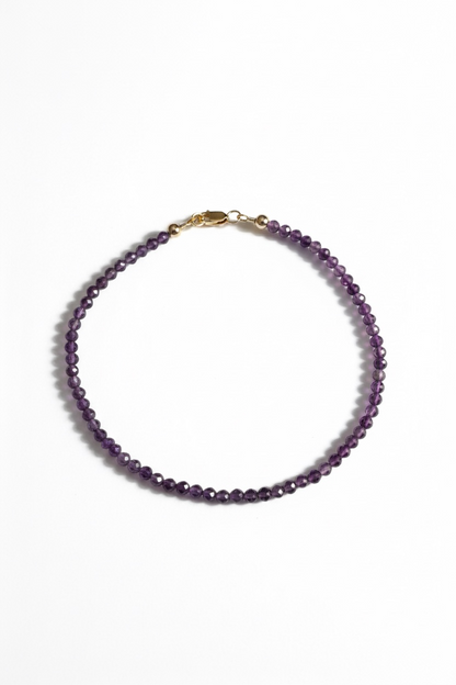 Adjustable Faceted Amethyst Anklet