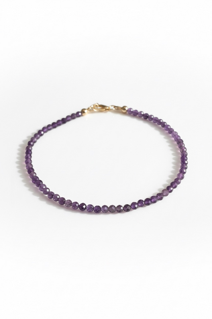 Adjustable Faceted Amethyst Anklet