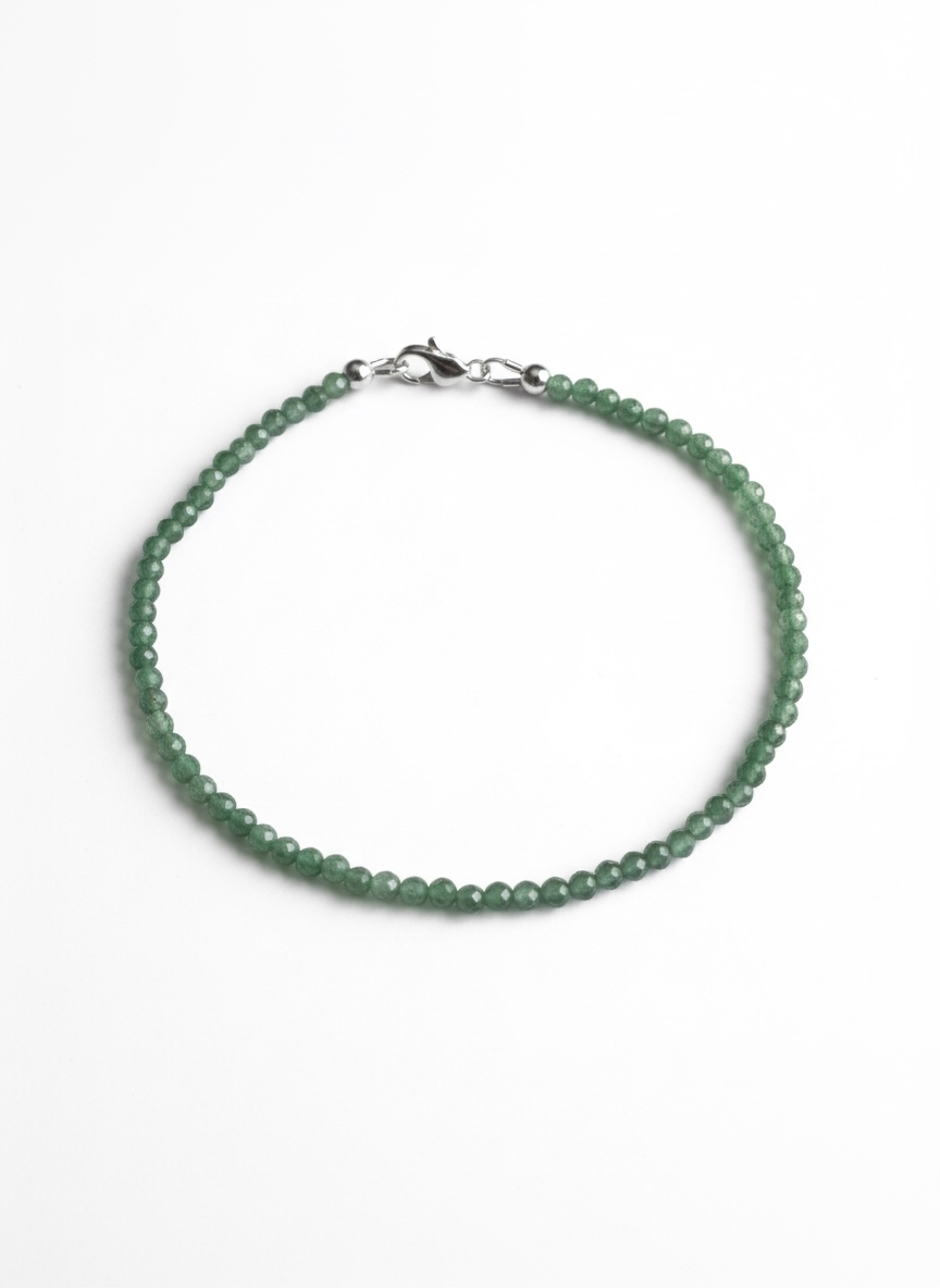 Adjustable Faceted Green Aventurine Anklet
