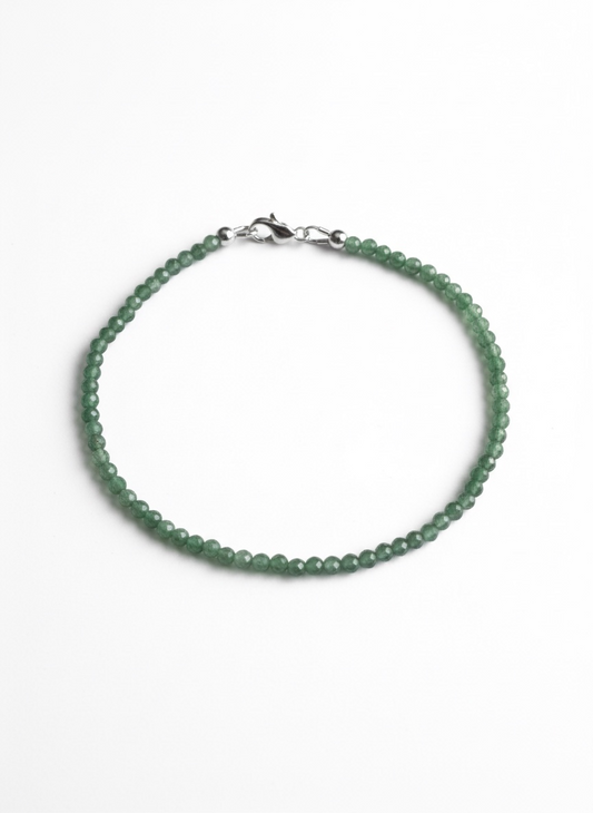 Adjustable Faceted Green Aventurine Anklet