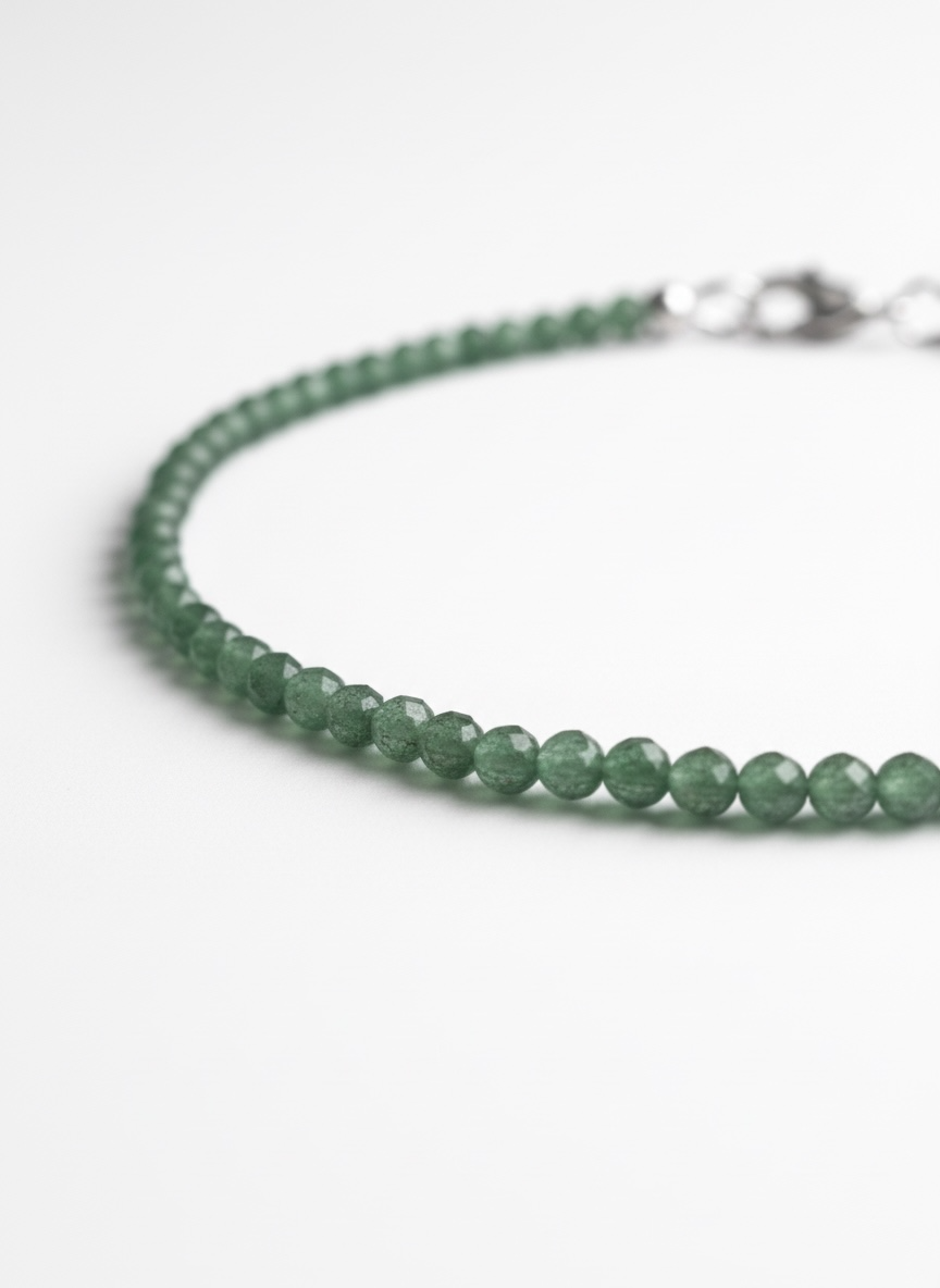 Adjustable Faceted Green Aventurine Anklet
