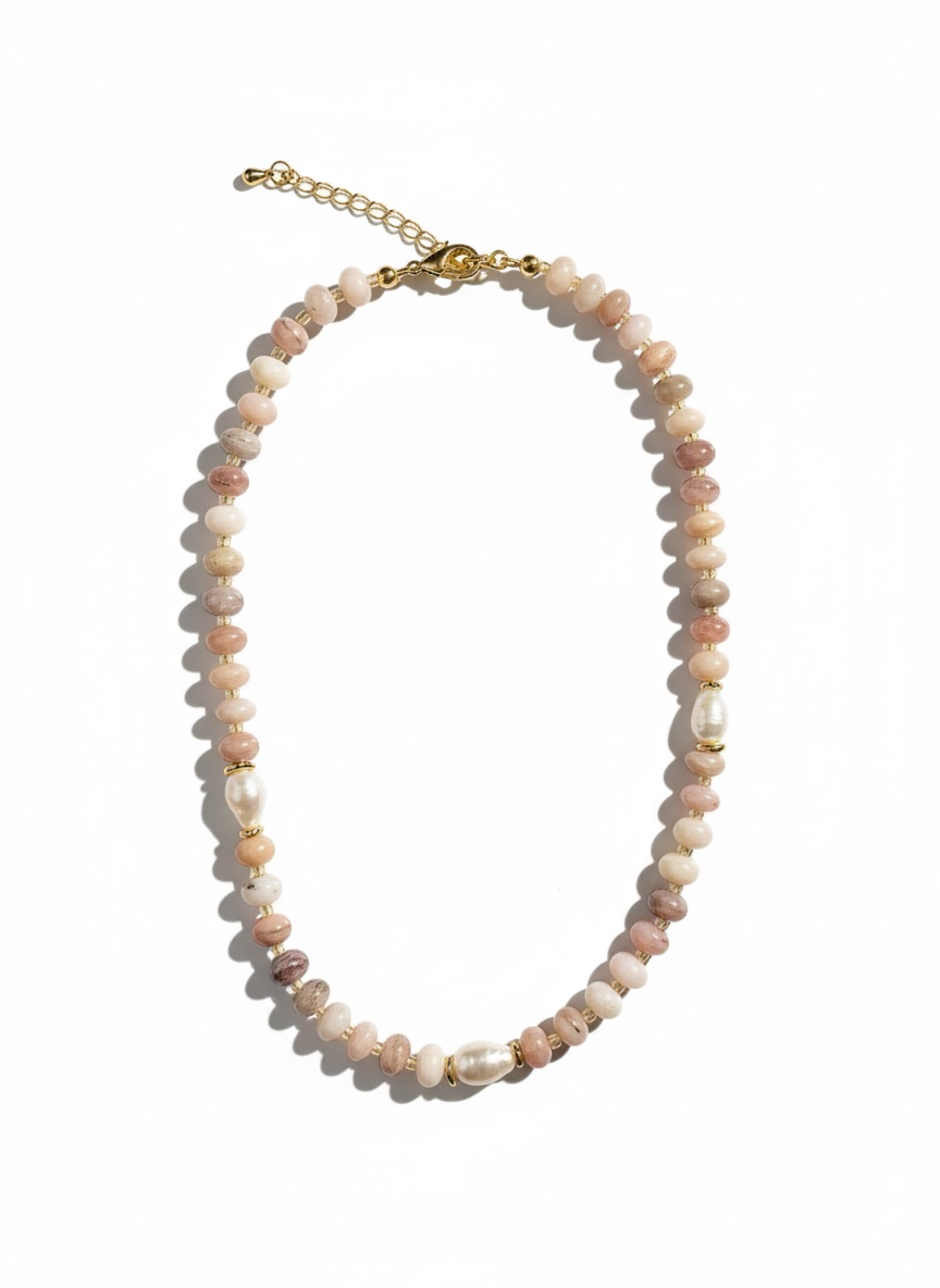 Pearl + Pink Opal Necklace