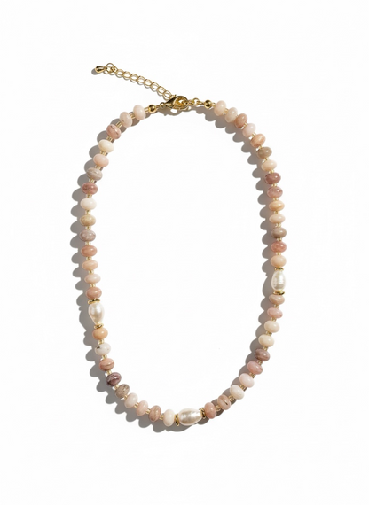Pearl + Pink Opal Necklace
