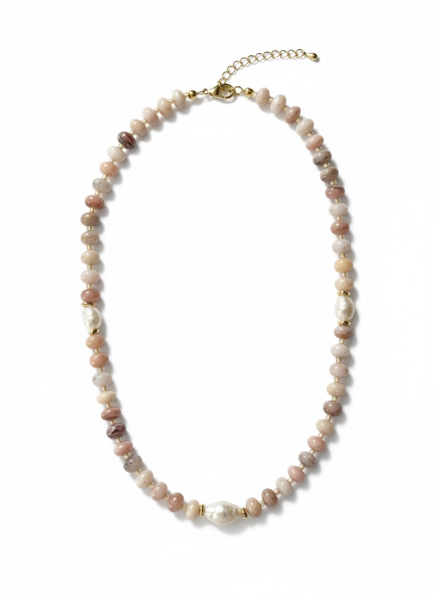 Pearl + Pink Opal Necklace