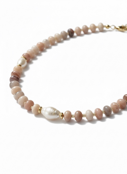 Pearl + Pink Opal Necklace