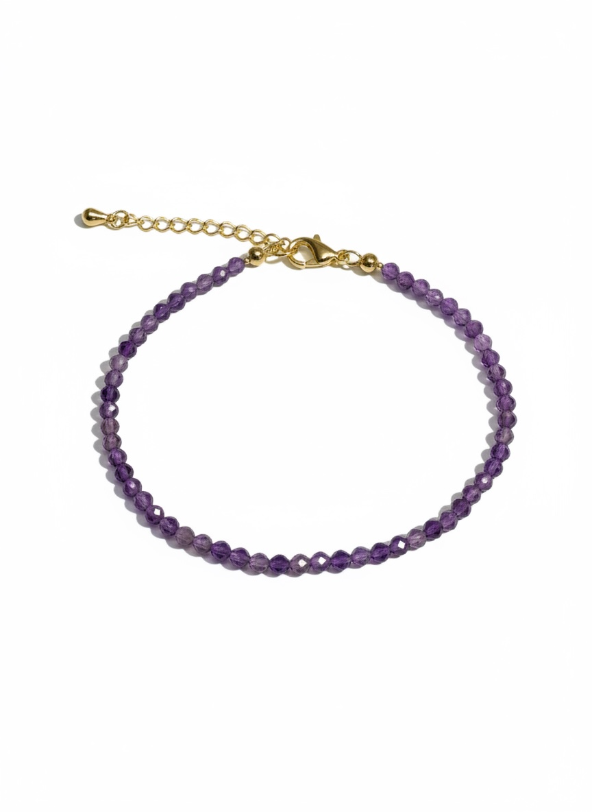 Adjustable Faceted Amethyst Bracelet