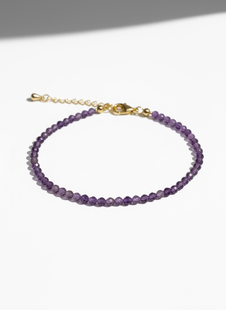Adjustable Faceted Amethyst Bracelet