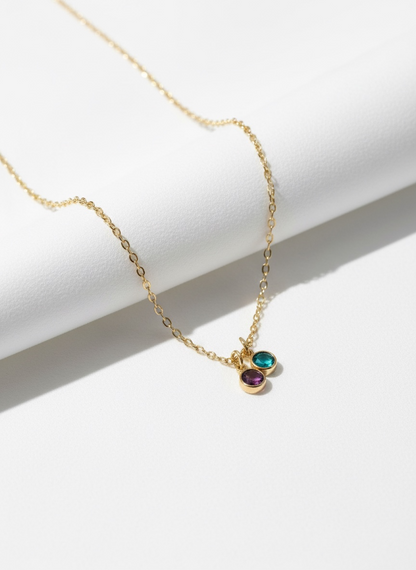 Personalized Birth Charm Pair Necklace