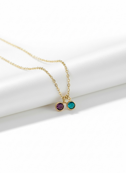 Personalized Birth Charm Pair Necklace