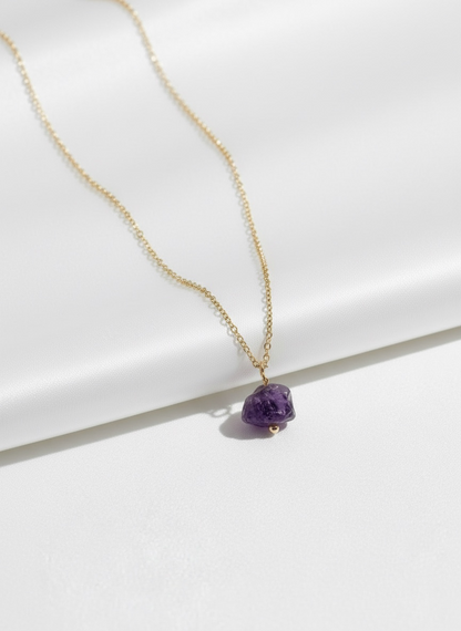 Natural Grade AAA Raw Amethyst Necklace