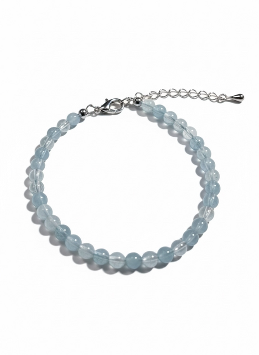 Adjustable 4mm Aquamarine Bracelet