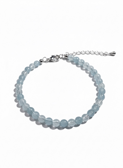 Adjustable 4mm Aquamarine Bracelet