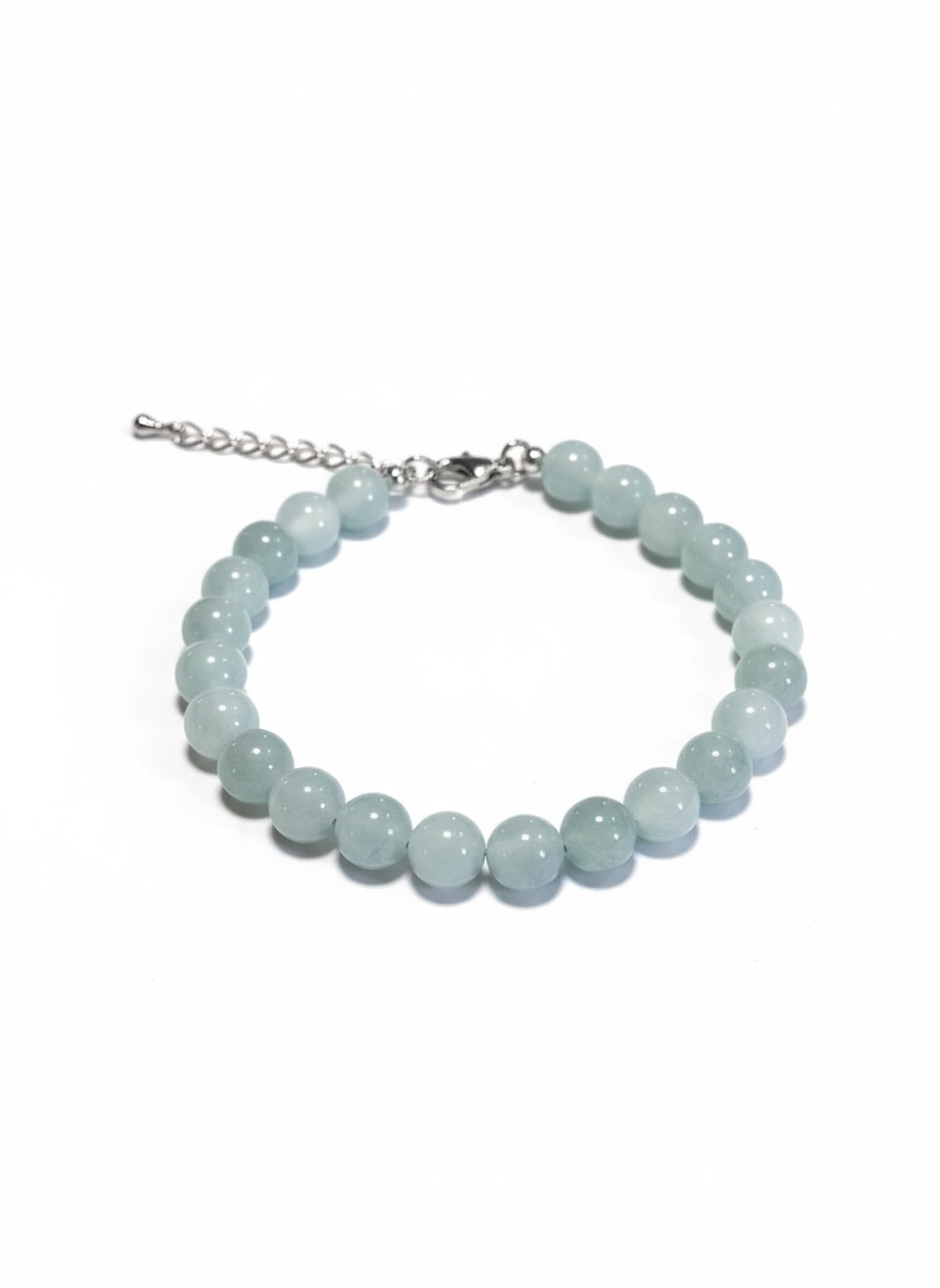 Adjustable 8mm Aquamarine Bracelet