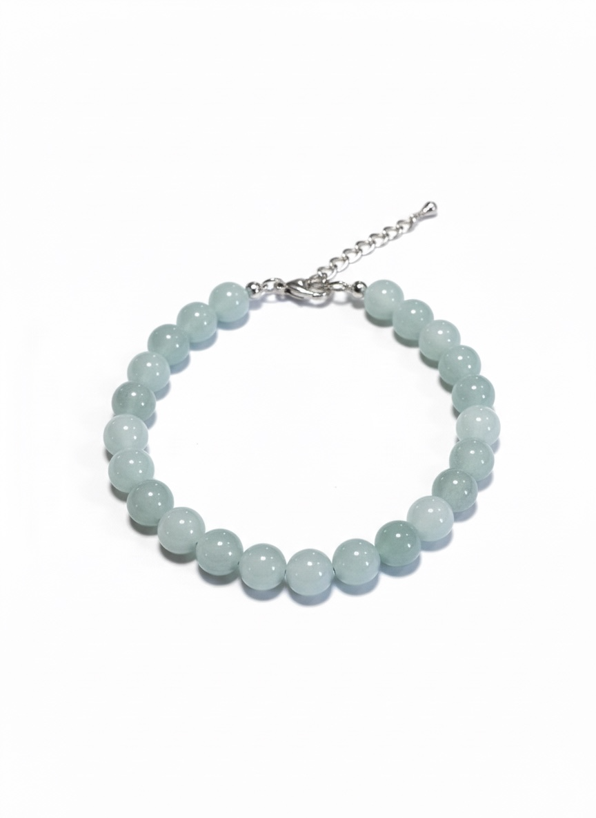Adjustable 8mm Aquamarine Bracelet