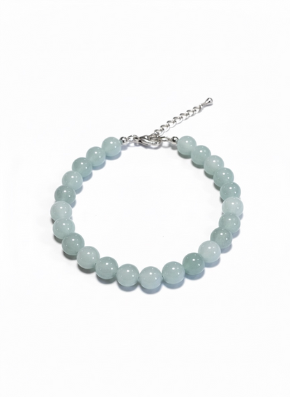 Adjustable 8mm Aquamarine Bracelet
