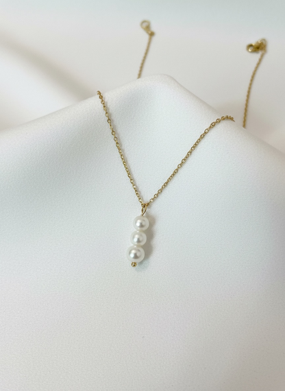 Natural White Potato Pearl Drop Necklace