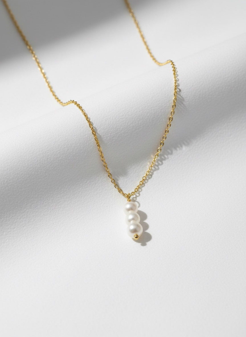 Natural White Potato Pearl Drop Necklace