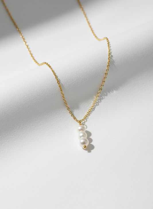 Natural White Potato Pearl Drop Necklace