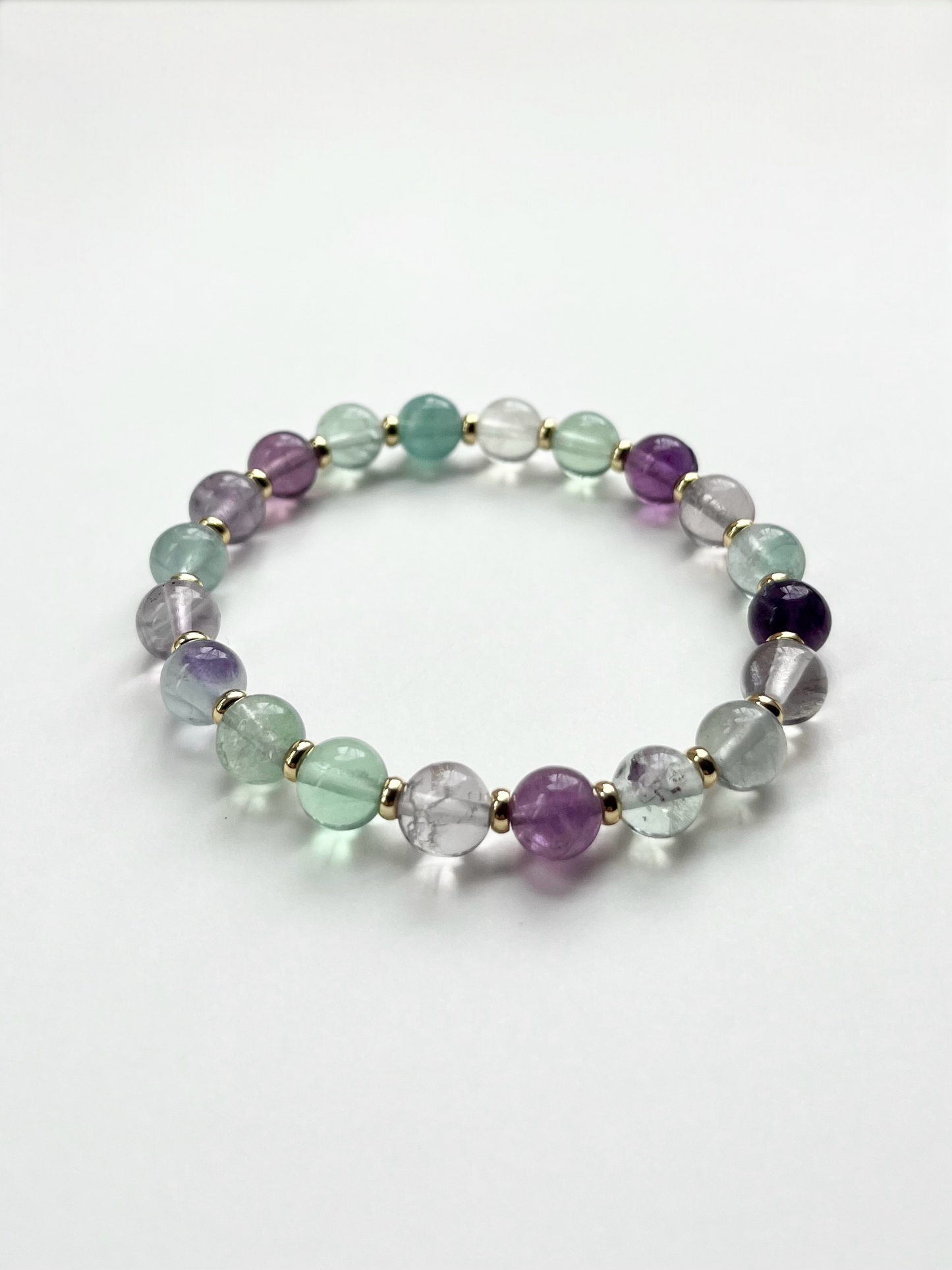 Gold + Fluorite Stretch Bracelet