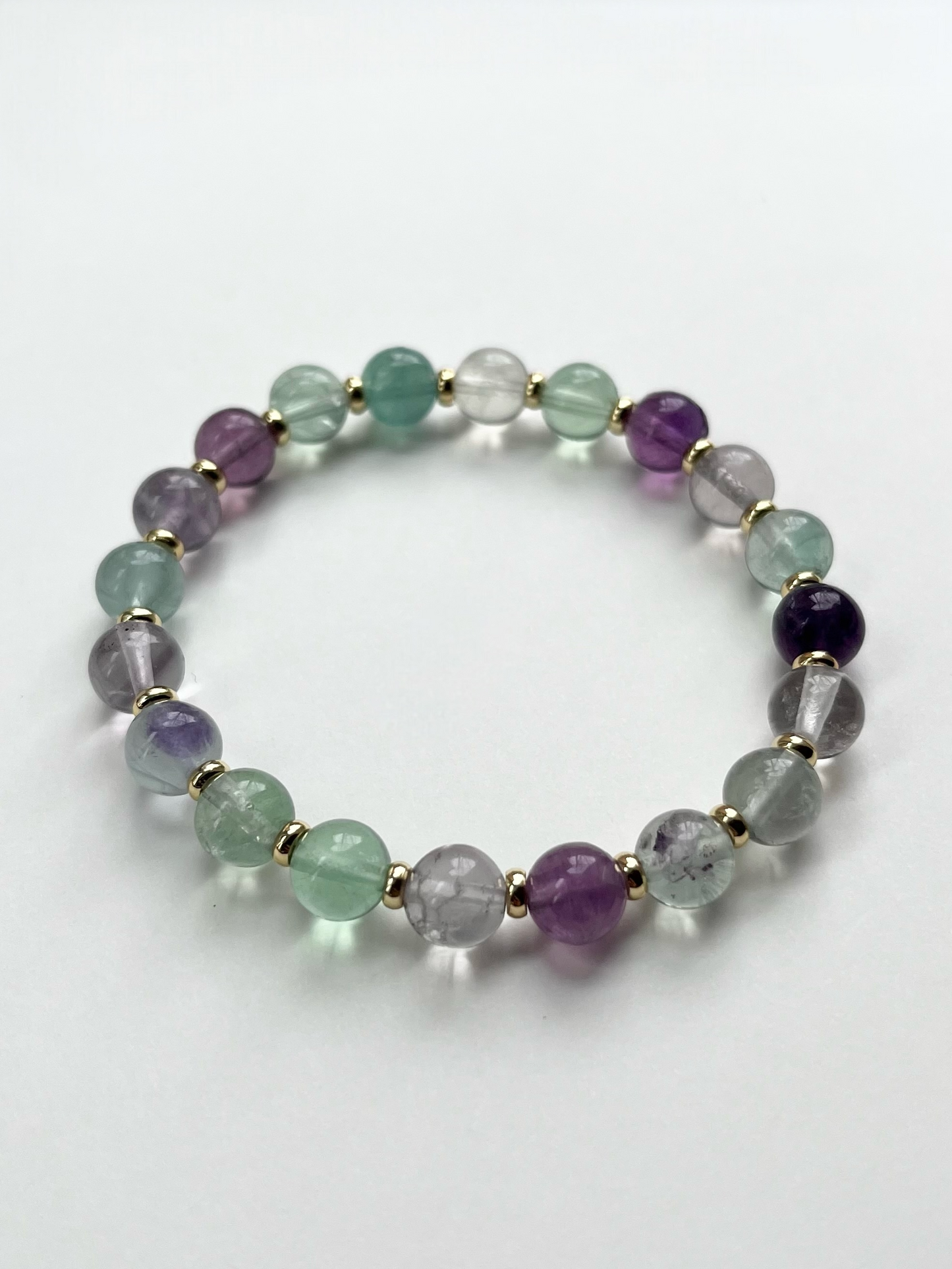 Gold + Fluorite Stretch Bracelet