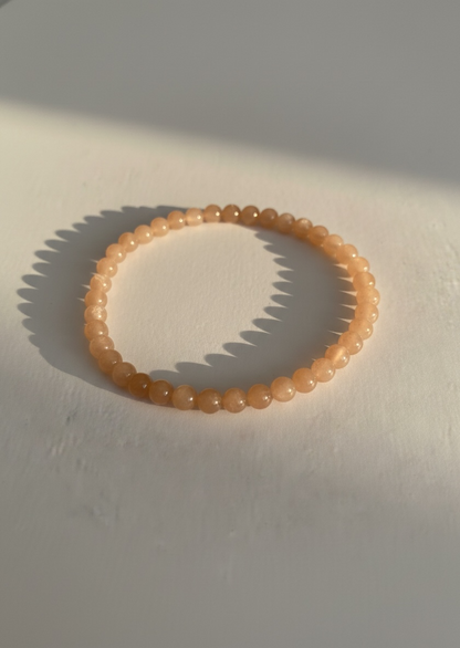 4mm Sunstone Gemstone Stretch Bracelet