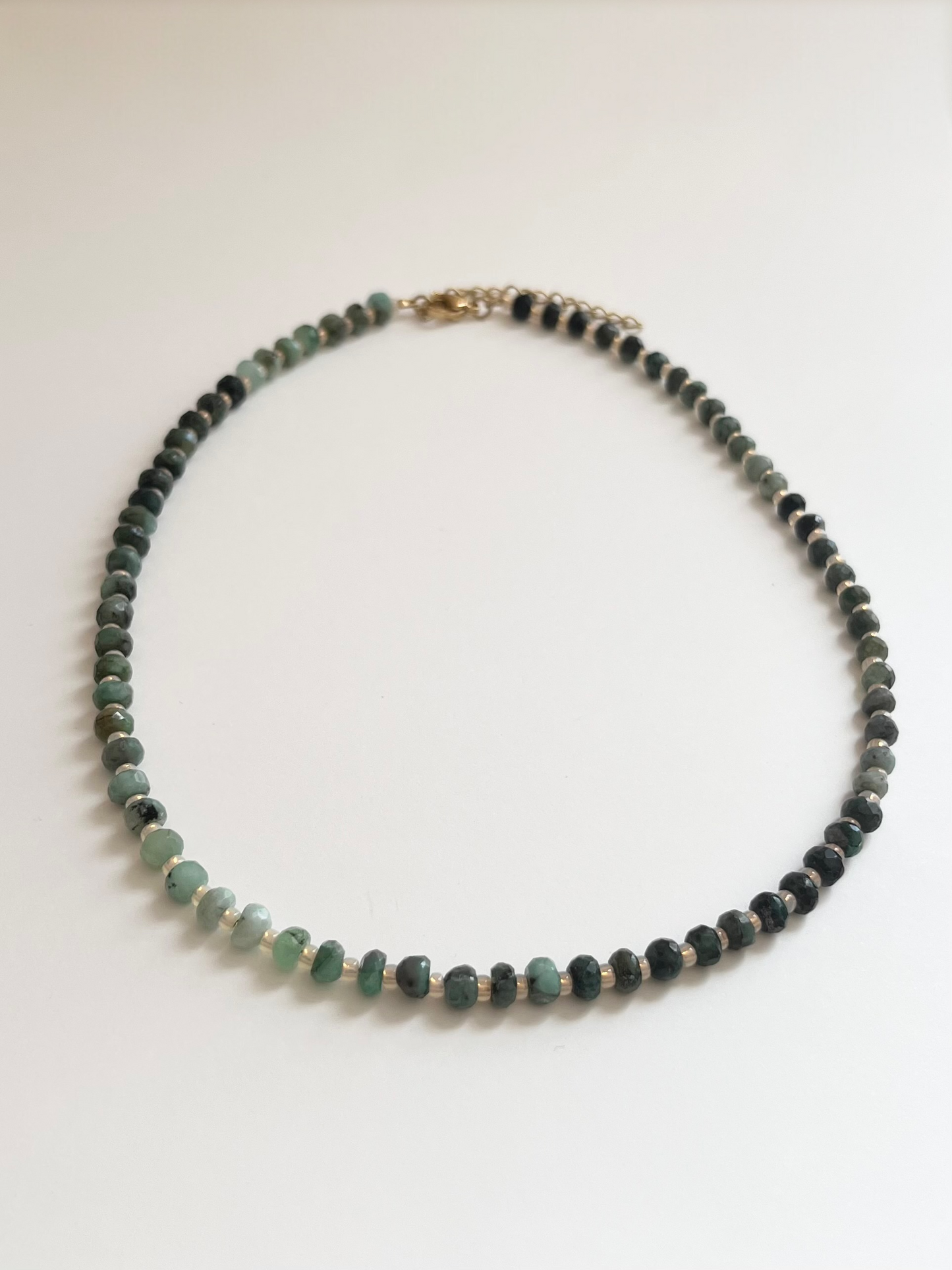 Faceted Emerald and Opal Necklace