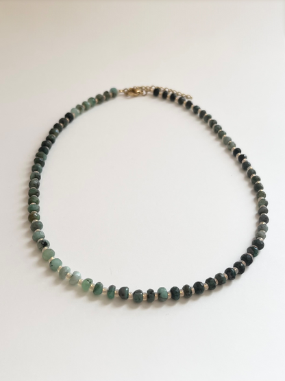 Faceted Emerald and Opal Necklace