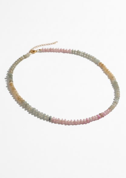 Natural Multi Aquamarine and Opal Necklace