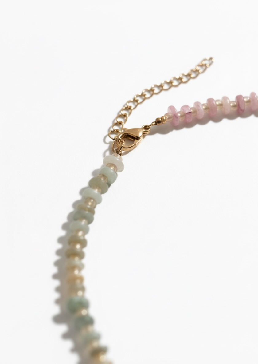 Natural Multi Aquamarine and Opal Necklace