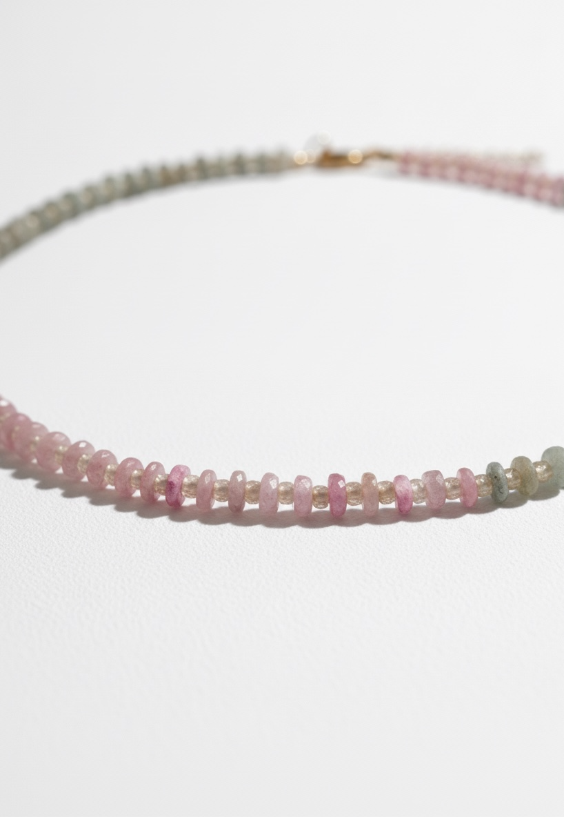 Natural Multi Aquamarine and Opal Necklace