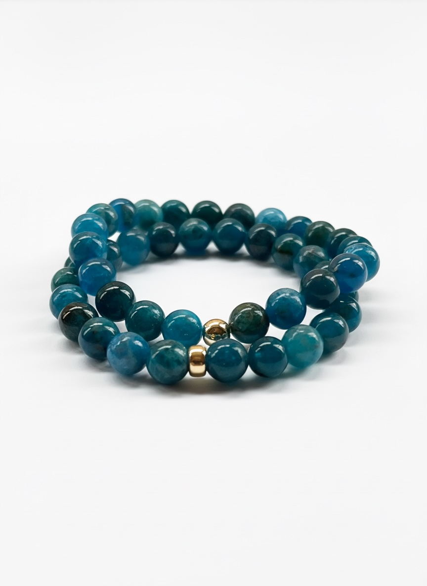 Apatite with Gold Stretch Bracelet