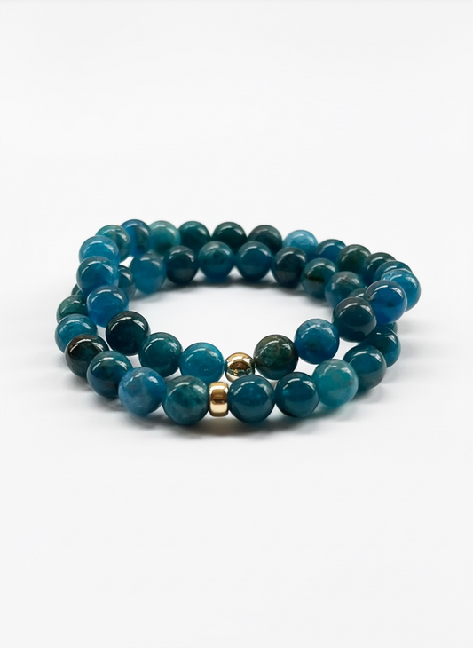 Apatite with Gold Stretch Bracelet