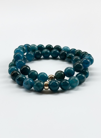 Apatite with Gold Stretch Bracelet