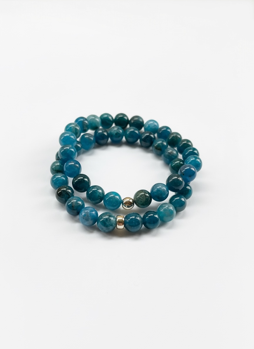 Apatite with Gold Stretch Bracelet