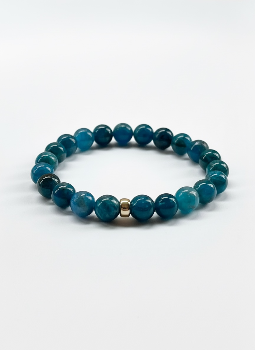 Apatite with Gold Stretch Bracelet