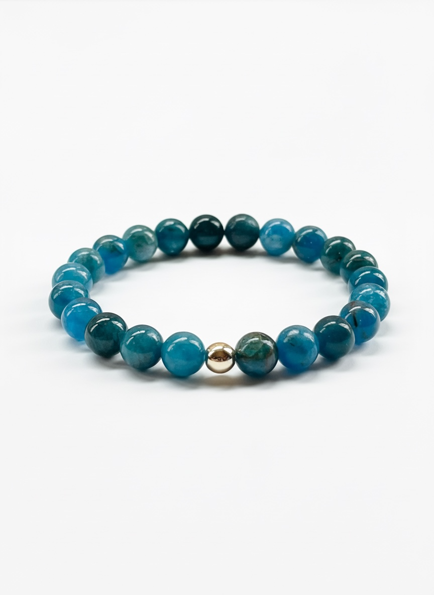Apatite with Gold Stretch Bracelet