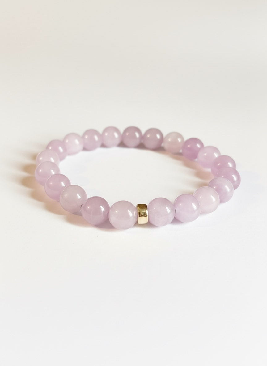 Kunzite with Gold Stretch Bracelet