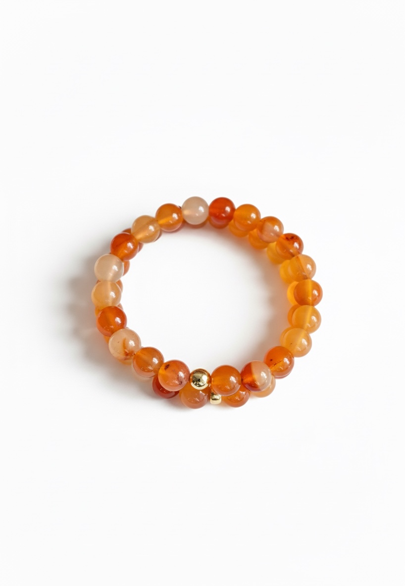 Gold + Carnelian Stretch Bracelet