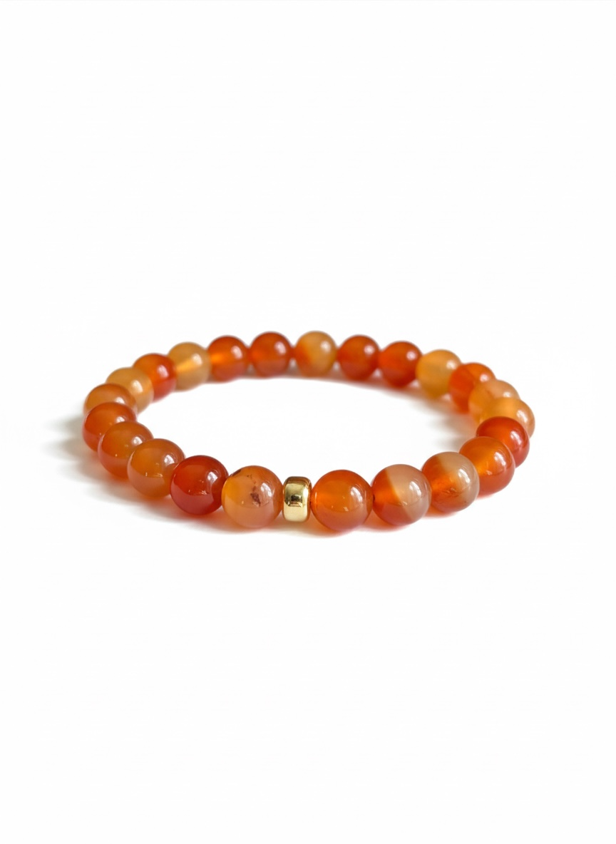 Gold + Carnelian Stretch Bracelet