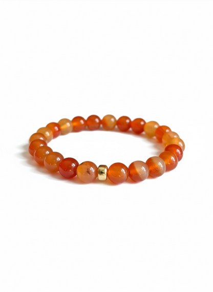 Gold + Carnelian Stretch Bracelet